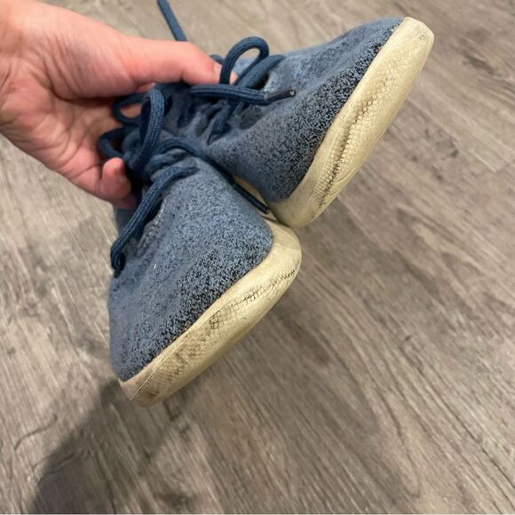 ALLBIRDS The Wool Runners Blue Heathered Wool Sneakers - Picture 3 of 10